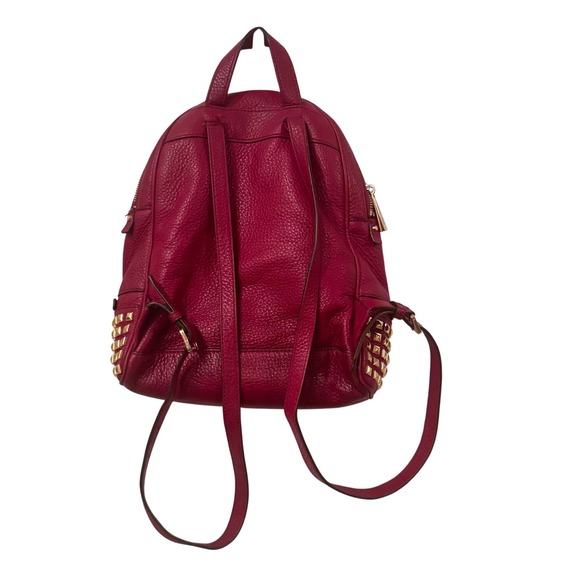 Michael Kors Rhea Cherry Pebbled Leather Backpack Studded 
Strap needs fixed - Picture 2 of 14